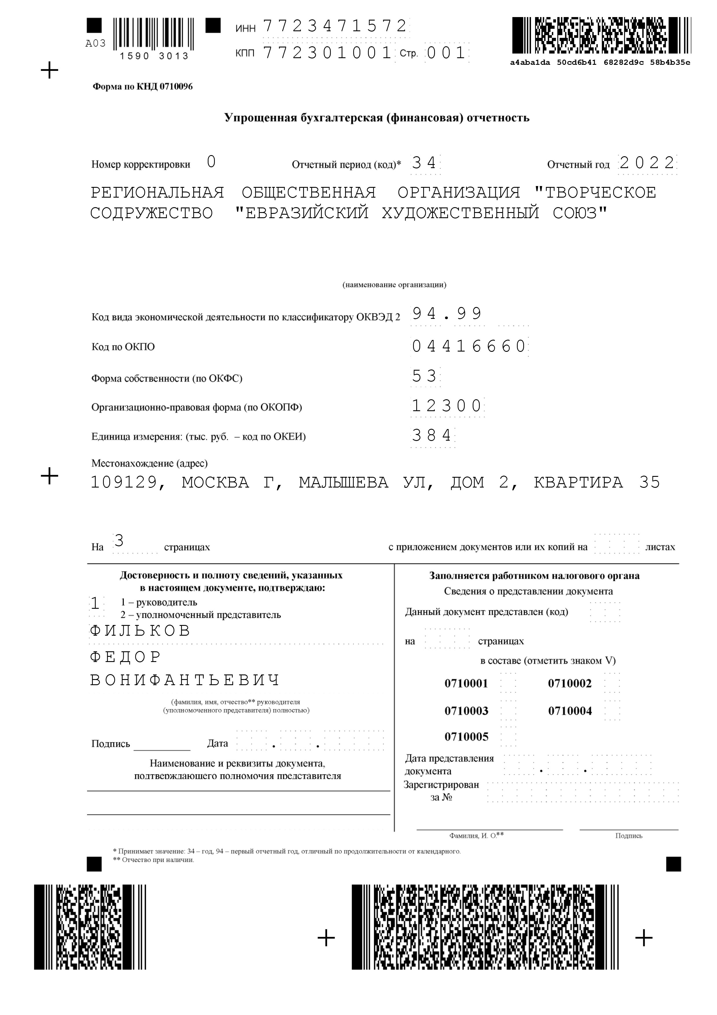 Бухгалтерская отчетность за 2022 год 1 1